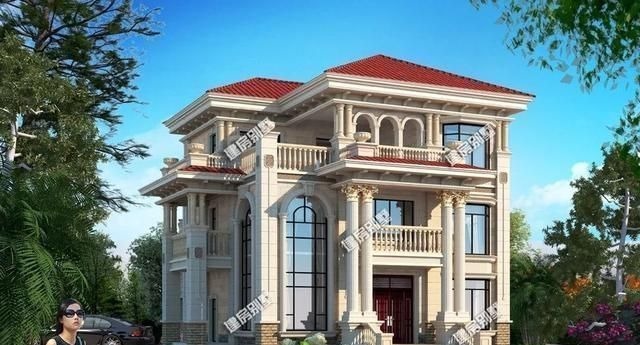 旋转楼梯|50万就可以在老家盖豪宅,配挑空客厅和旋转楼梯,每一面都很美