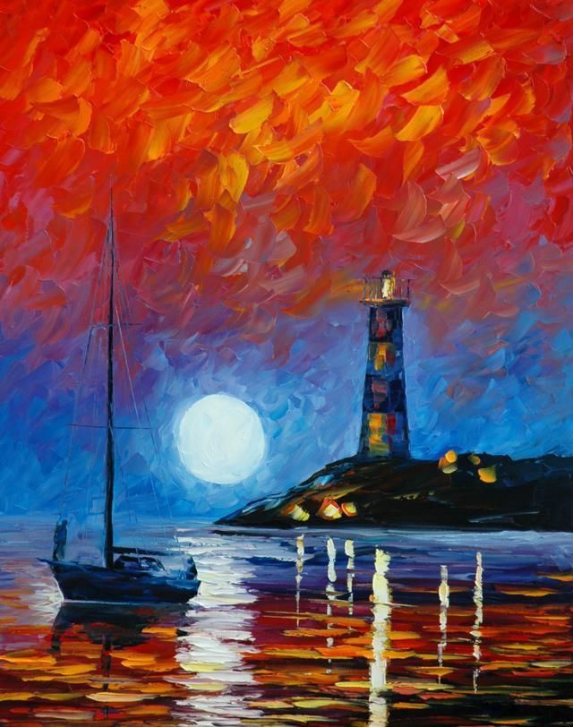 leonidafremov&现代印象以色列画家leonid afremov调色刀创作的缤纷炫丽油画