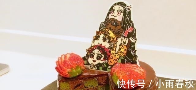 弥豆子|网友自制《鬼灭之刃》蛋糕,精致而美味的礼物,祢豆子温柔可爱
