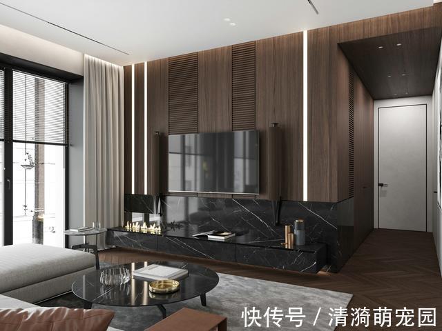 微水泥|现代轻奢两居：又见木质与石材，又见精致与高级