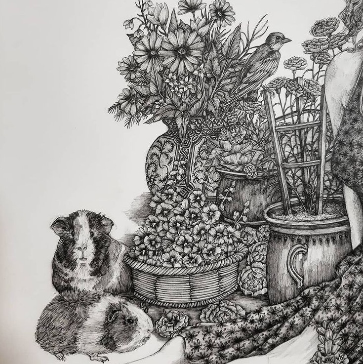 她的手#全球最抠女画家,用针管笔惊艳世界,这细节和线条让人惊叹不已!