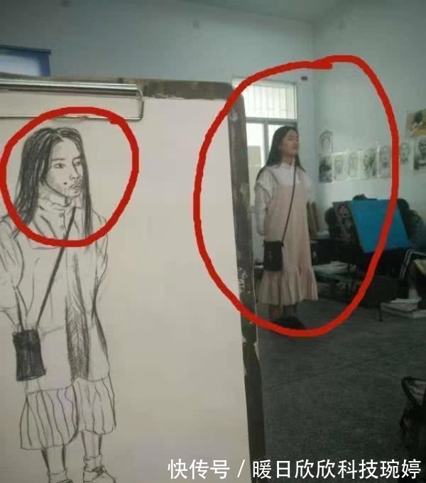 美术生&奇葩美术生画了1幅画,网友笑抽筋,女同学按地下一顿捶