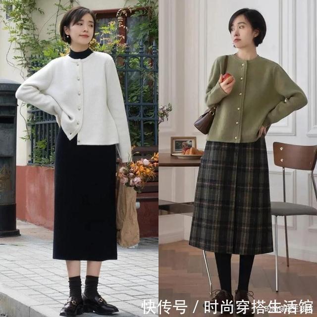 百褶裙|?今年火了一种穿法,叫“毛衣+半裙”,显高又显瘦,小个子也能穿