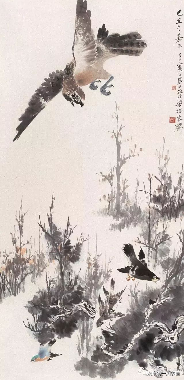 花鸟画@江寒汀 笔下的飞鸟30幅,不愧当代海派花鸟画第一人