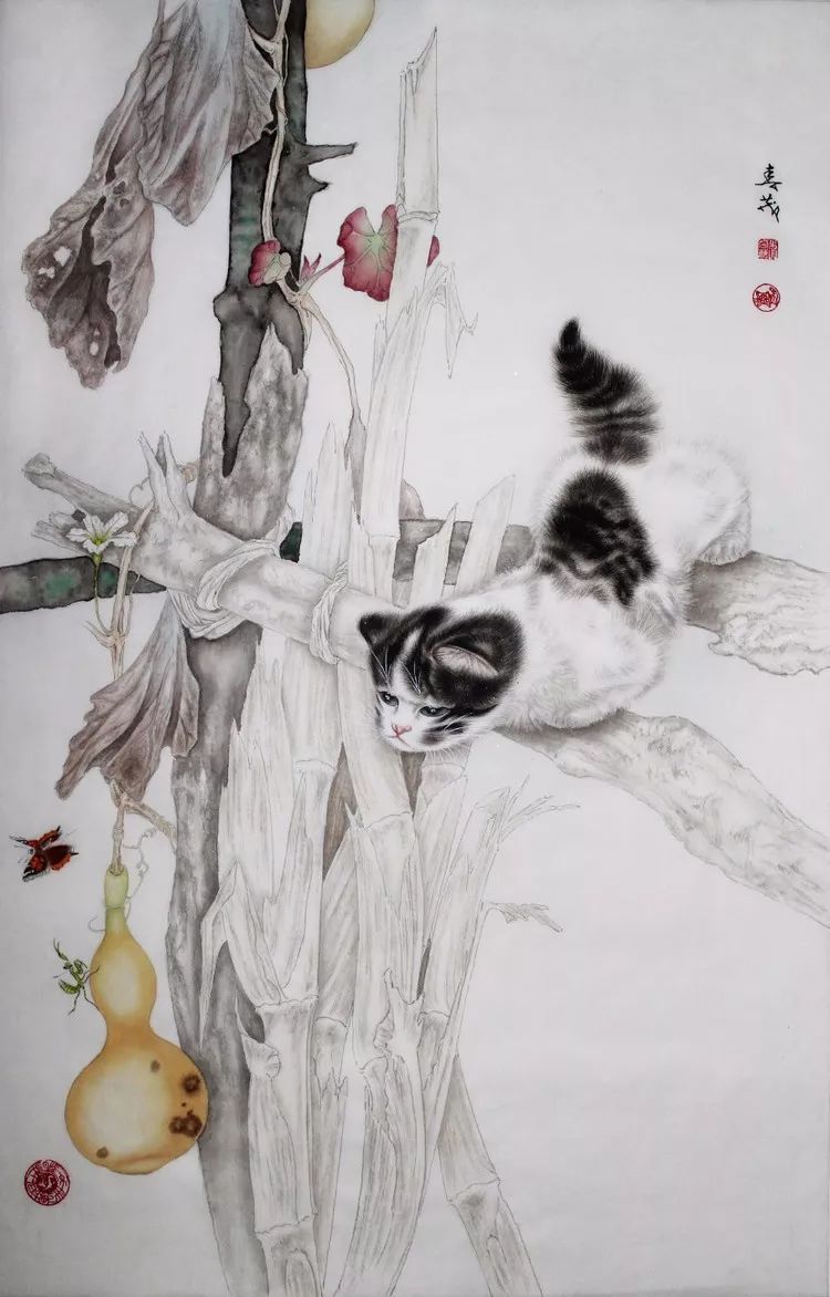 代表作品@米春茂笔下的猫,趣萌可爱,稚气童真