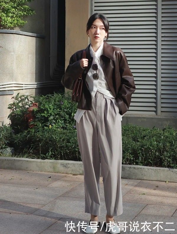 可盐可甜的“皮衣外套”，初春就选它，怎么搭都好看