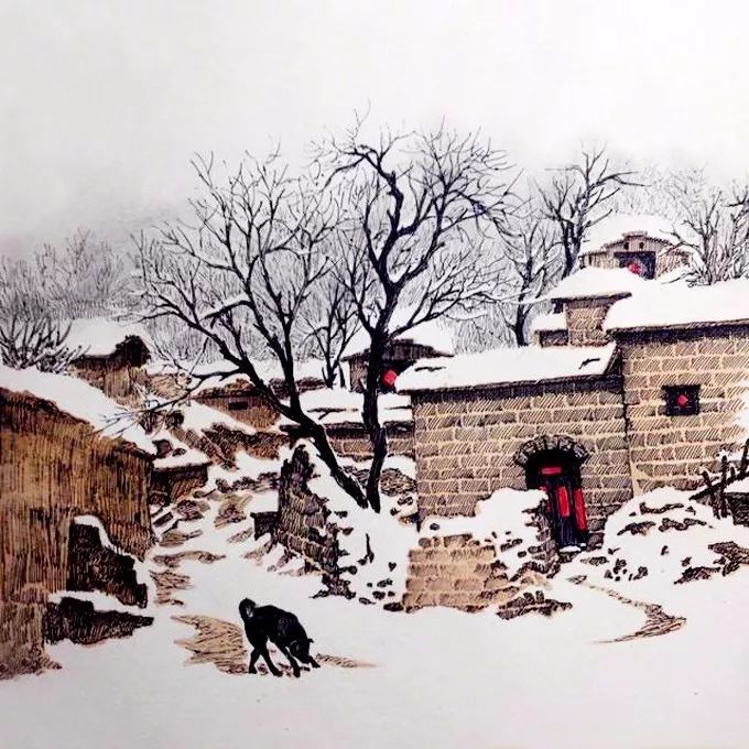 太行山@他用钢笔画出了至美的雪景