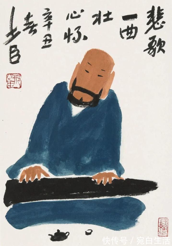 花鸟|变通!好的画家都善变,看黑乎乎的花鸟画家画人物啥样?