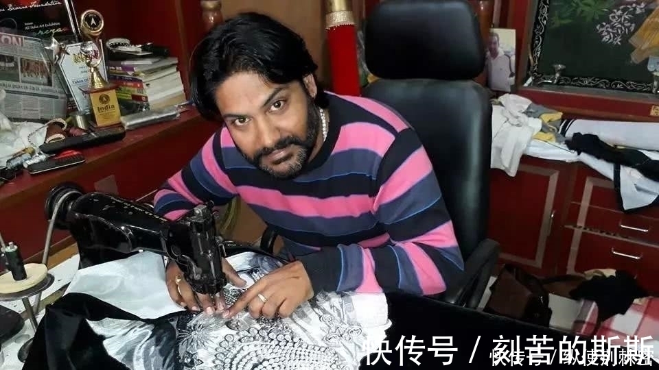 arun@比冷军还写实,独创缝纫机画画,一幅画画3年,耗费283万米线