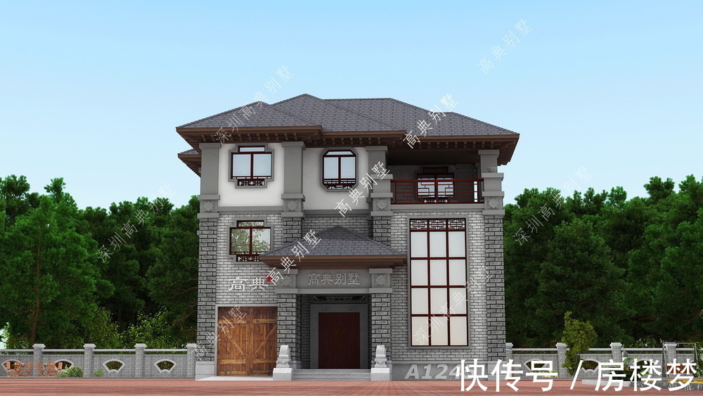 别墅|中式三层别墅，户型方正，四面通风，采光极佳。