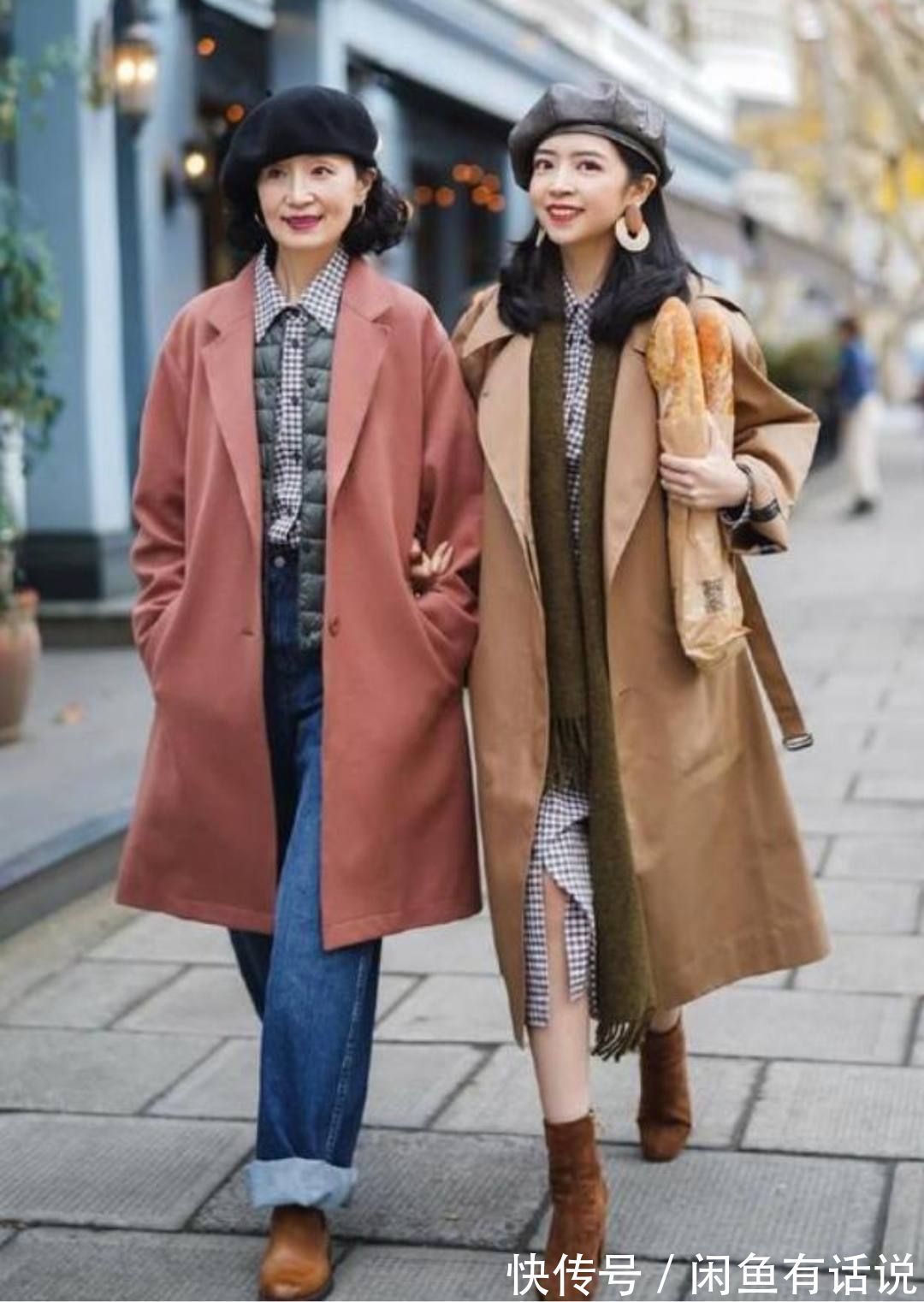 时髦|冬天穿“红色”更时髦,学三木母女这样搭,不扮嫩不显老更有气质