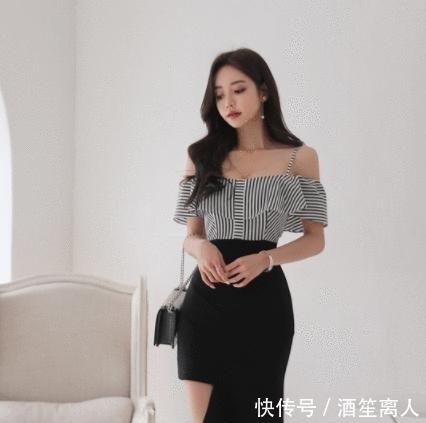 时尚修身的连衣裙,轻松彰显出女性修长的美腿