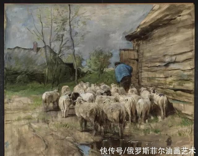 盛开的桃花|荷兰画家,海牙画派的代表人物~梵高妹夫的风景油画作品欣赏