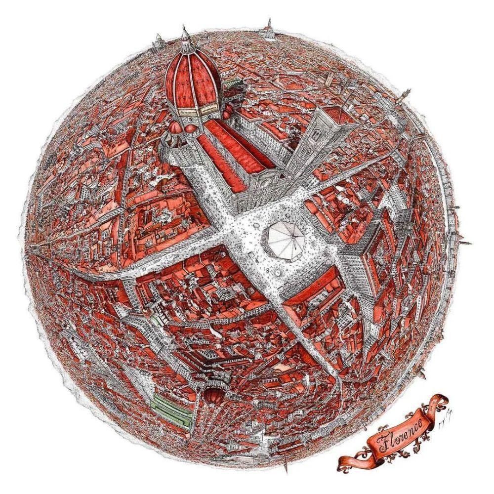 中国文化$英国小伙用针管笔画出了最美中国地图,独一无二的中国风