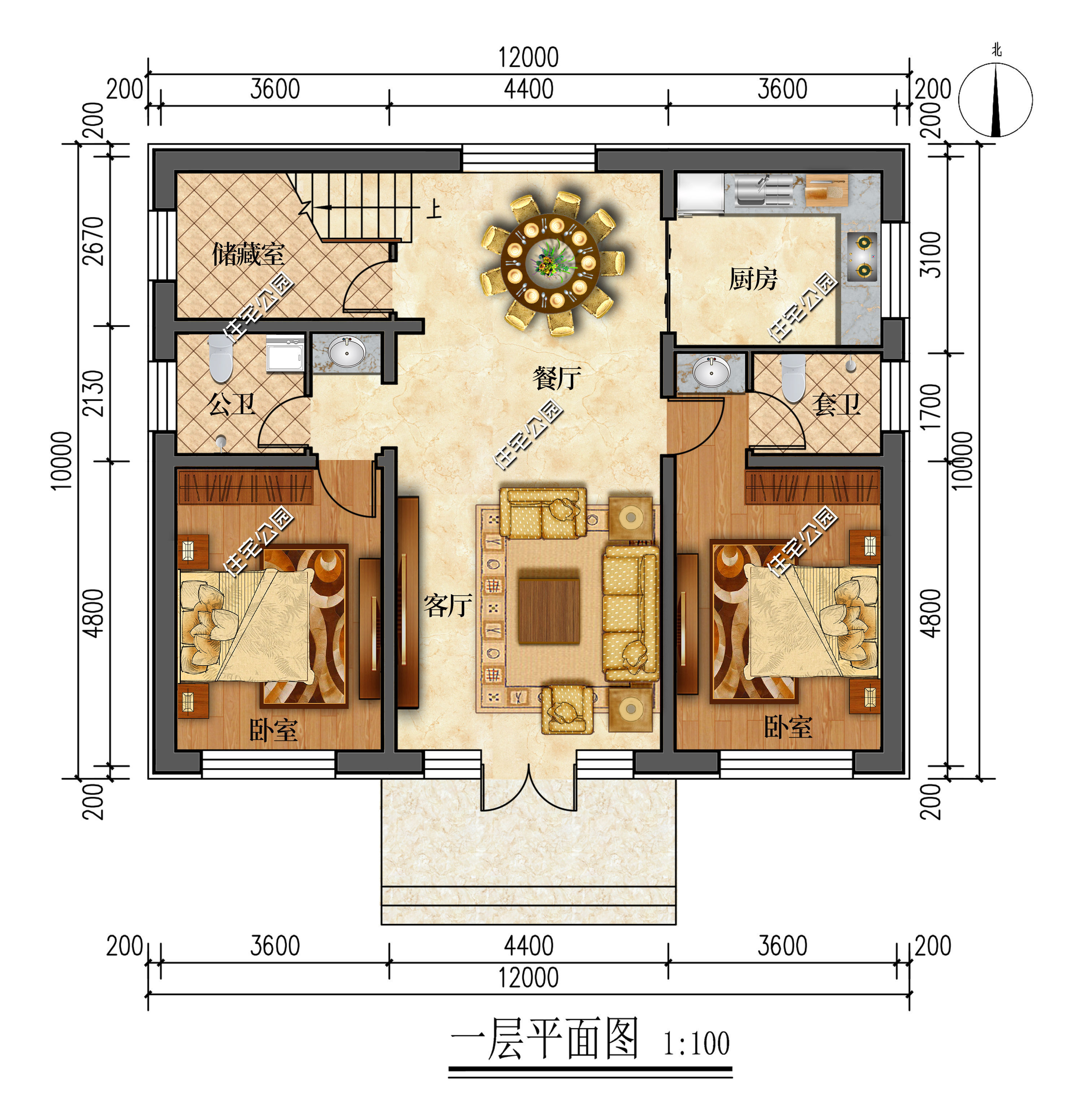 宅基地|12×7米+12×10米经典二合院，双厨房设计，能住两家人