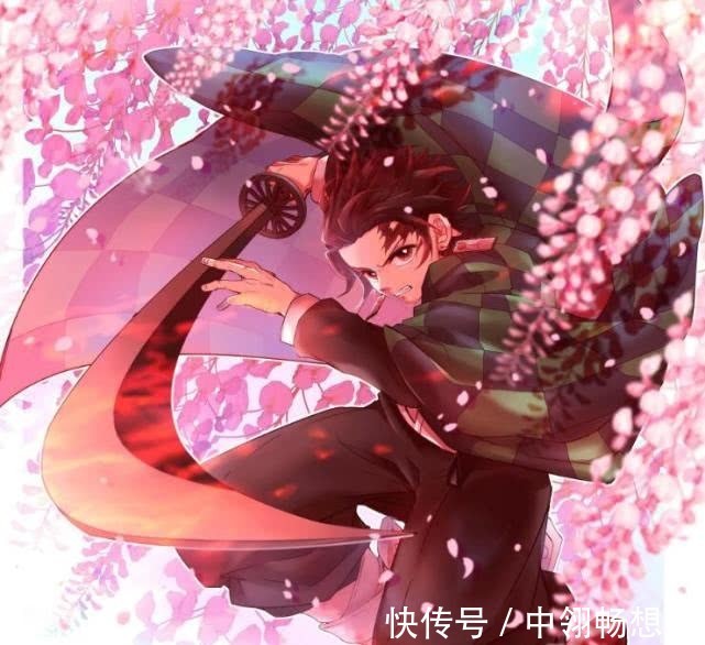 炭治郎|鬼灭之刃紫藤花下的角色形象,祢豆子成了花中仙子