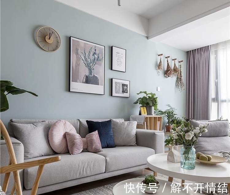 舒适|125㎡薄荷绿装修,三室两厅,清爽美丽