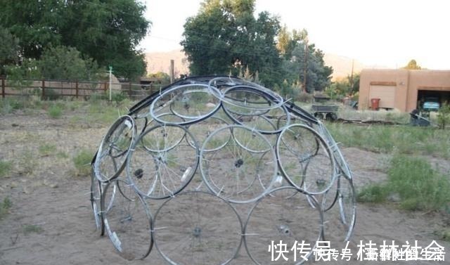 车轮|找到不属违建的阳光房了，用车轮做框架，不用一块玻璃盖成阳光房！