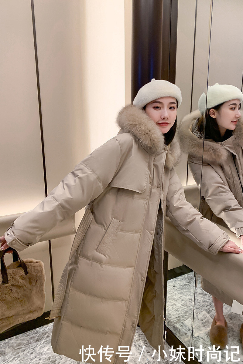 舒适|时尚过膝羽绒棉服, 柔软顺滑, 轻盈且不会觉得臃肿