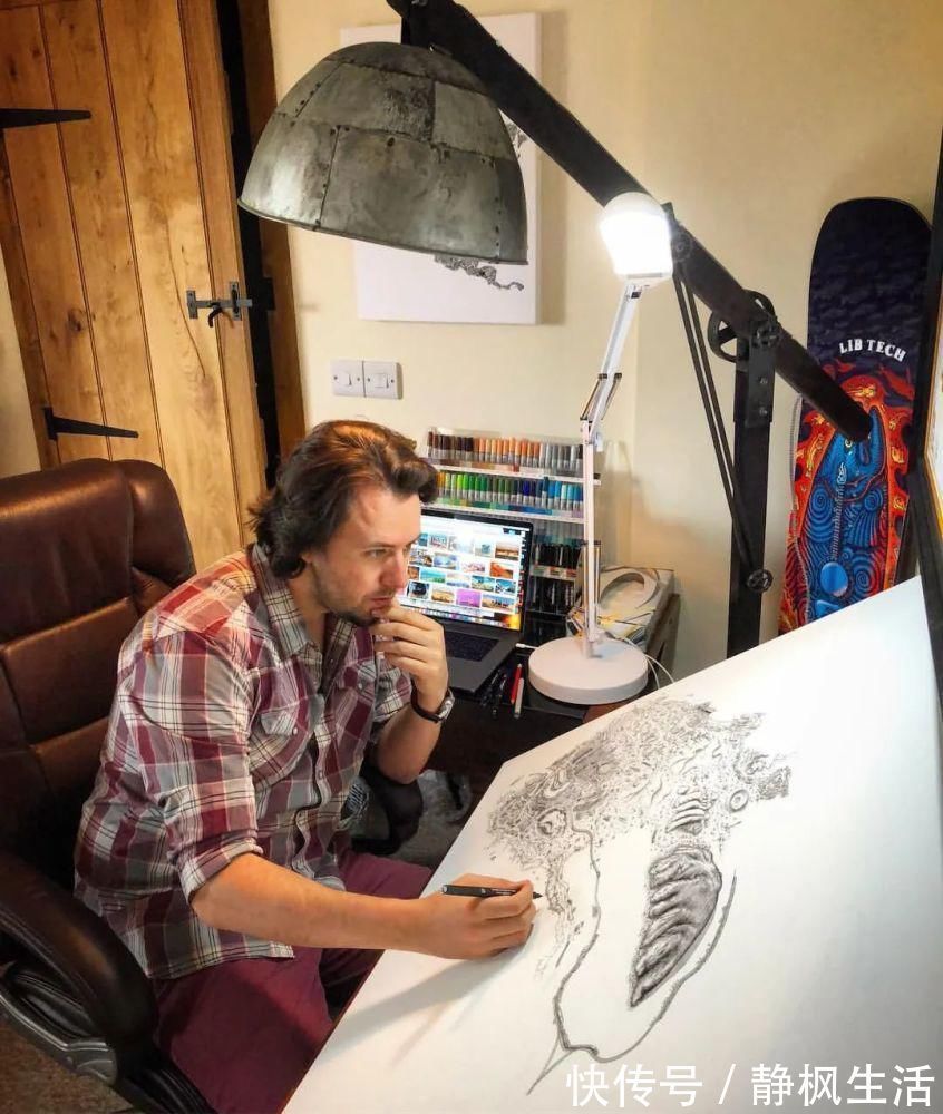 中国文化$英国小伙用针管笔画出了最美中国地图,独一无二的中国风