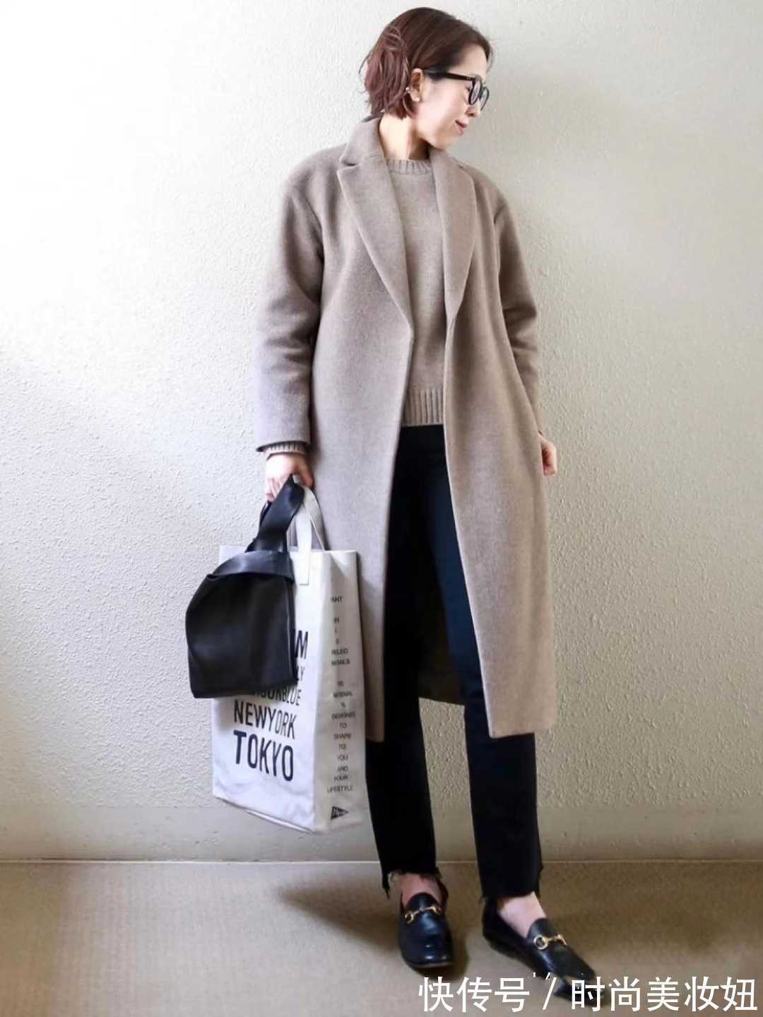 半身裙 大衣这2种搭配甩小黑裤几条街,优雅又显气质,适合40岁女人