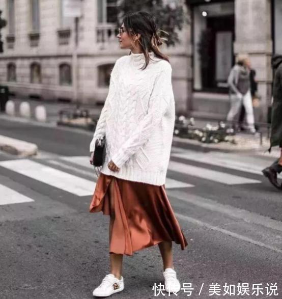 下半身|毛衣+半裙，这才是40岁+女性的时髦穿搭！优雅又气质