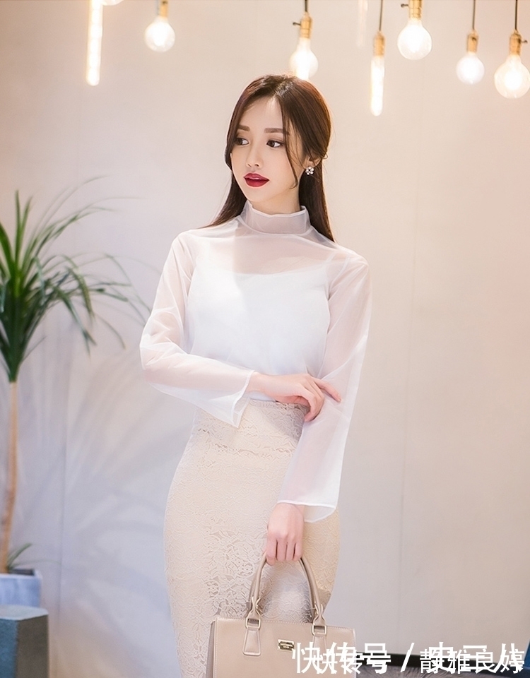 纱裙|填充杏色包臀裙,纱裙美女的诞生,绝非池中之物