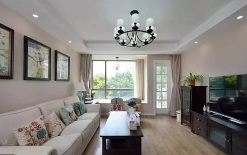 美式|118㎡简约美式三室两厅,浴霸灯还可以这样装,太聪明了!