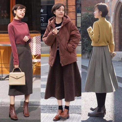 半身裙 温婉贤淑的成熟女人穿搭!毛衣+裙子,讲求的是舒适自然