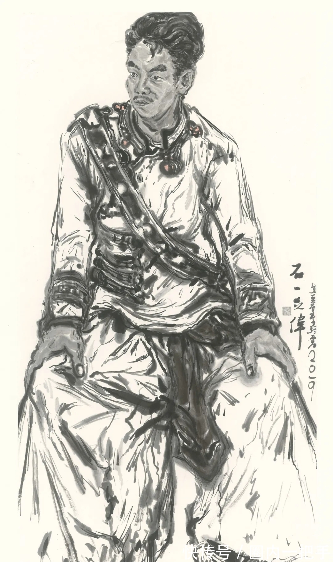 人物画#笔从对象来|王煜水墨人物画