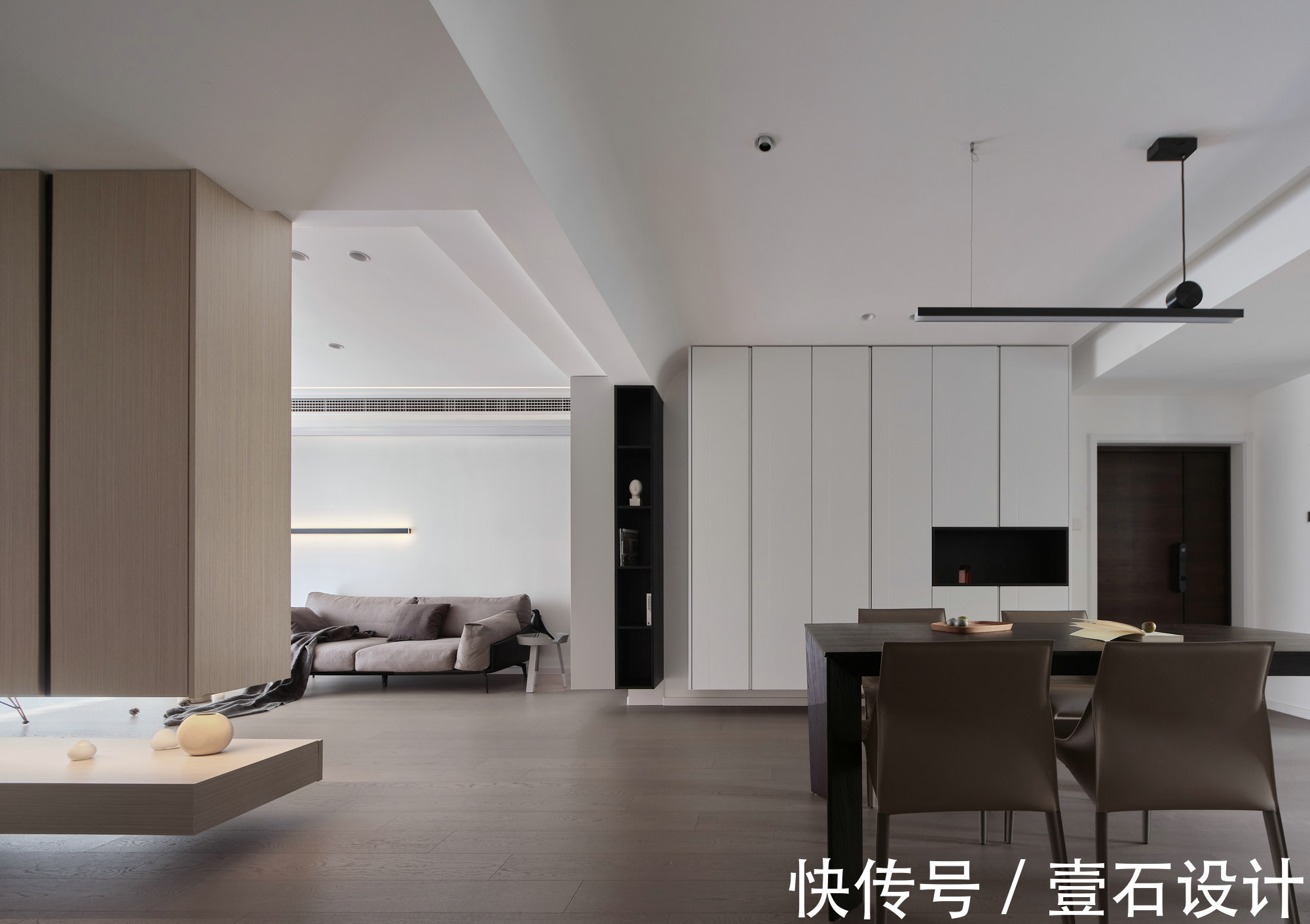 背景墙|129㎡现代简约风，空间互换优化采光