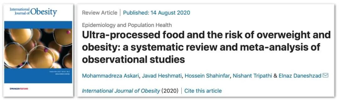 国际肥胖杂志|超加工食品少吃！影响DNA染色体，老得更快，得病更多