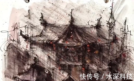 水彩&美术生水彩古风画,开始觉得非常乱,上色后发现:高攀不起了