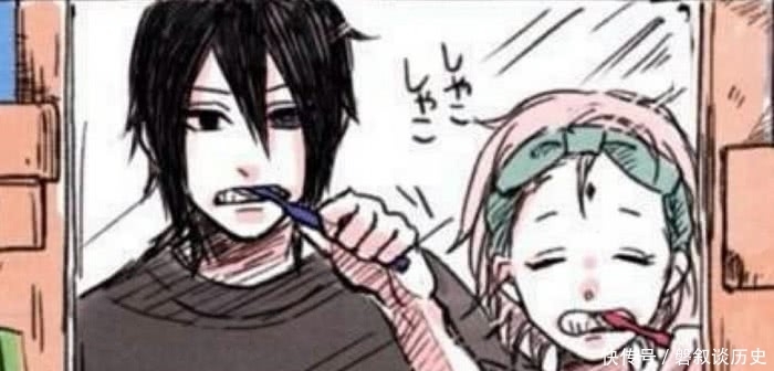 旁边的佐助|火影同人:佐助晨起刷牙,小樱来了之后,两人同时害羞了