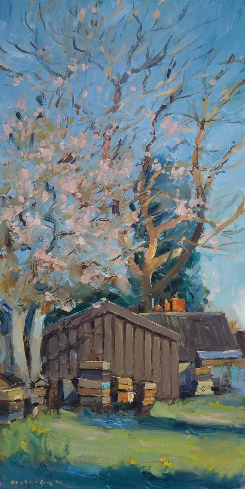 田园风光画@他用画笔,勾勒出一幅幅唯美动人的田园风光画