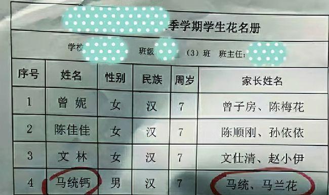 起名|小学生因名字“走红”,班主任都不好意思念,全国独树一帜