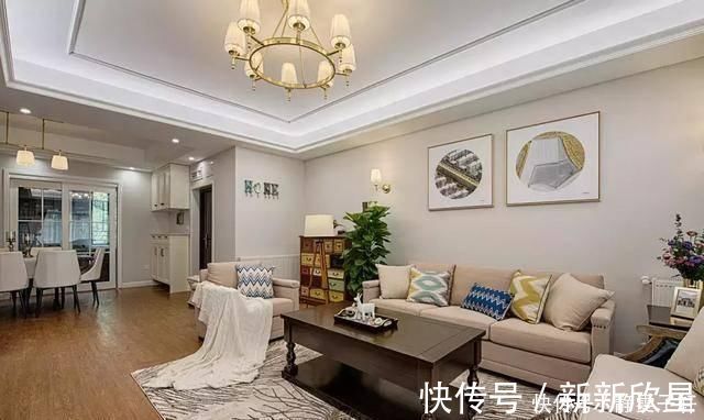 电视墙|小夫妻爆改130㎡婚房，头一次L型的大衣柜，真的很大气