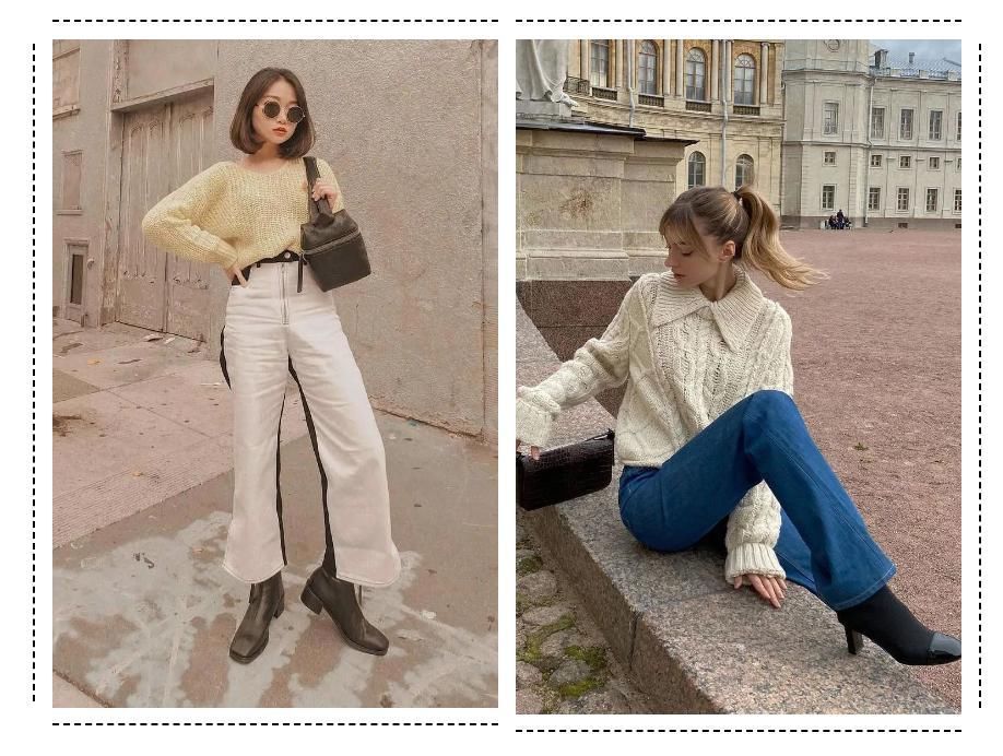 大毛衣+阔腿裤,才是秋冬最慵懒时髦的打开方式