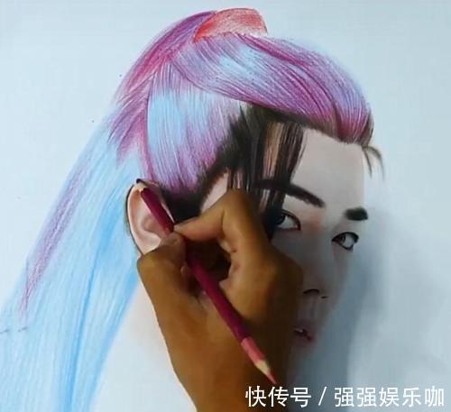 脖子$美术生彩铅绘“魏无羡”，画完脖子的那一刻，小飞侠：真实！