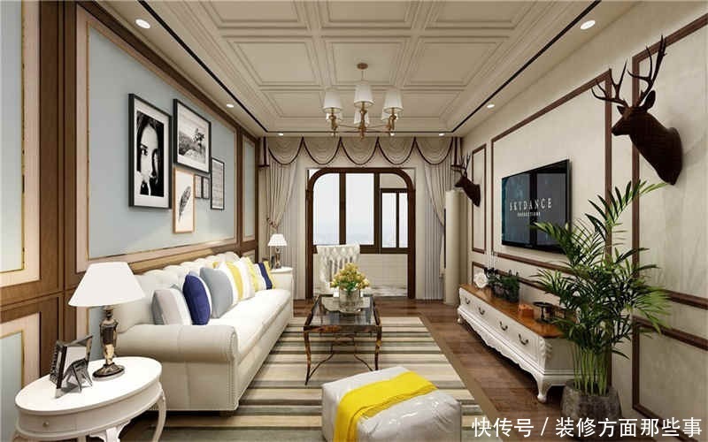 样板房|看113㎡美式装修风格样板房,大气的两居室,有品味又养眼!