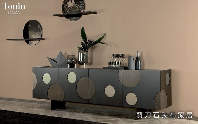 意大利家具|意大利家具TONIN CASA:灵动的客厅边柜,满满的艺术感