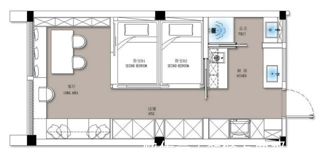 客厅|28平3米复式一居室，由此开启你的美好生活