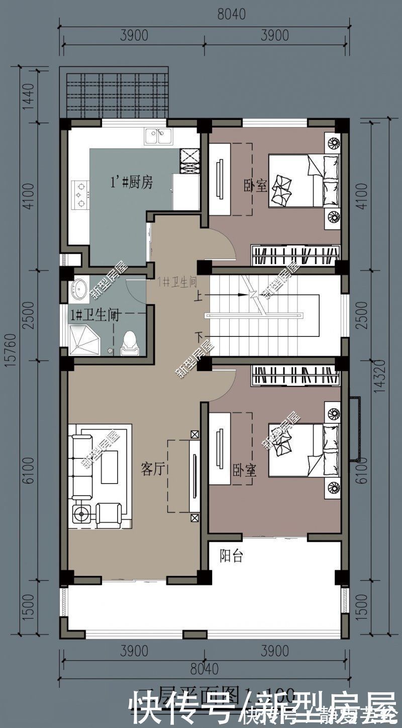 露台|宅基地临街，建房应该怎么设计？分享8套图纸总有一套适合你