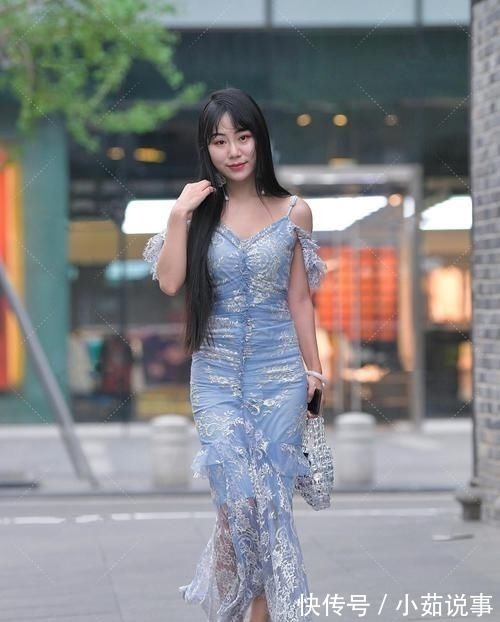 小姐姐 波浪连衣裙在夏季看这就清爽,加入旗袍元素,穿搭时尚并非空穴来风