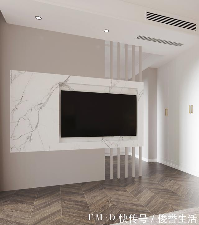 石材|我家电视墙好看,那是下了功夫的!欧松板凸出10公分挂石材,耐看