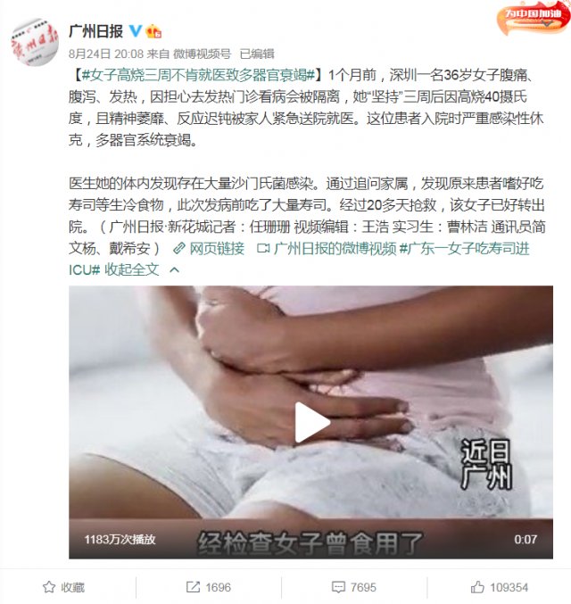 感染性休克|一场吃寿司引发的“感染性休克”,7种「致病菌」青睐这些常见食物