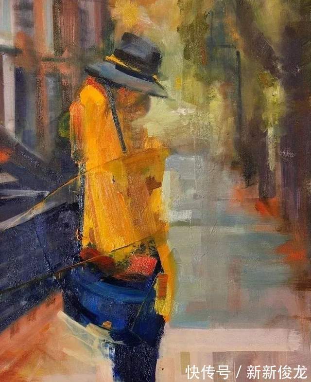 画家@她以生动、动感和现代的笔触,描绘画面