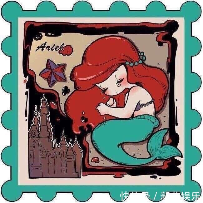 迪士尼公主|画师绘制迪士尼公主小头像,贝儿最喜欢玫瑰花,爱丽儿怎么哭了