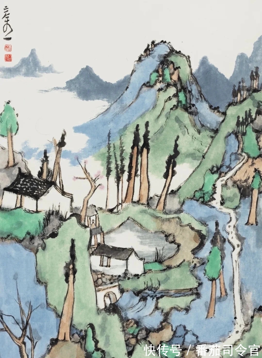 写意山水画|林容生一组写意山水画,每张都带高清局部,看清线的造型