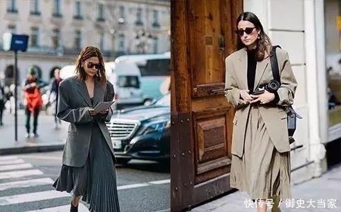 早春西装搭配裙子！让40岁的女性，依旧时尚优雅！